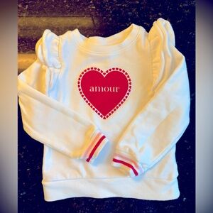 Janie and Jack sweatshirt with Heart  Size 4t ( like 3t ) NEW and FREE J&J pants